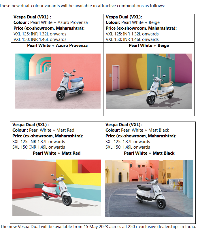 Unveiling the Vespa Dual: A New Era of luxury scooters in vibrant color combinations